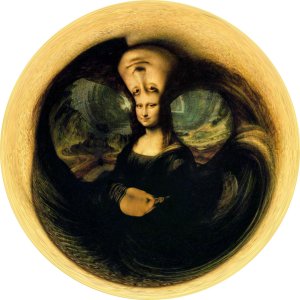 Mona Lisa as a conical mirror anamorphosis